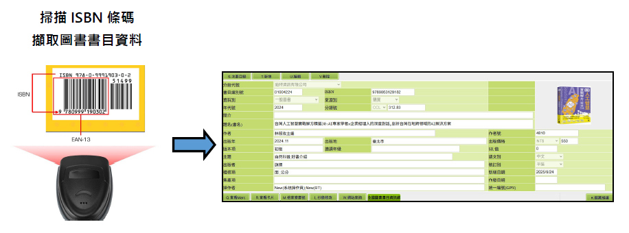 掃描ISBN擷取圖書書目資料